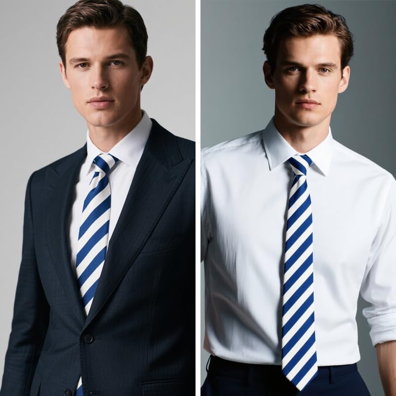 Sdopbinbin Black And White Red Striped Tie Green Blue And Black Necktie Halloween Ties for Male Cosplay Wedding Tie for Men - Image 4